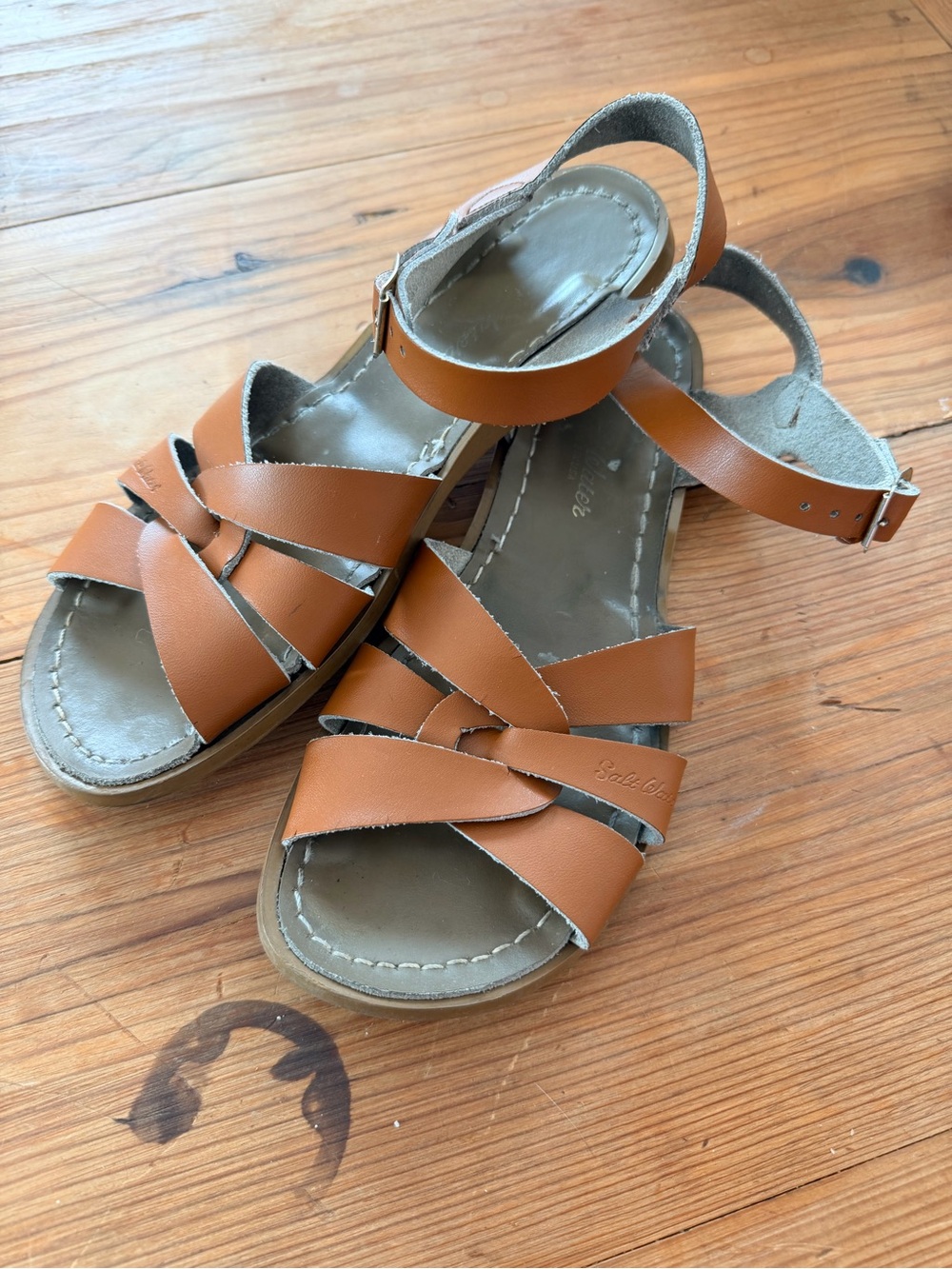Tan Leather Saltwater Sandals
